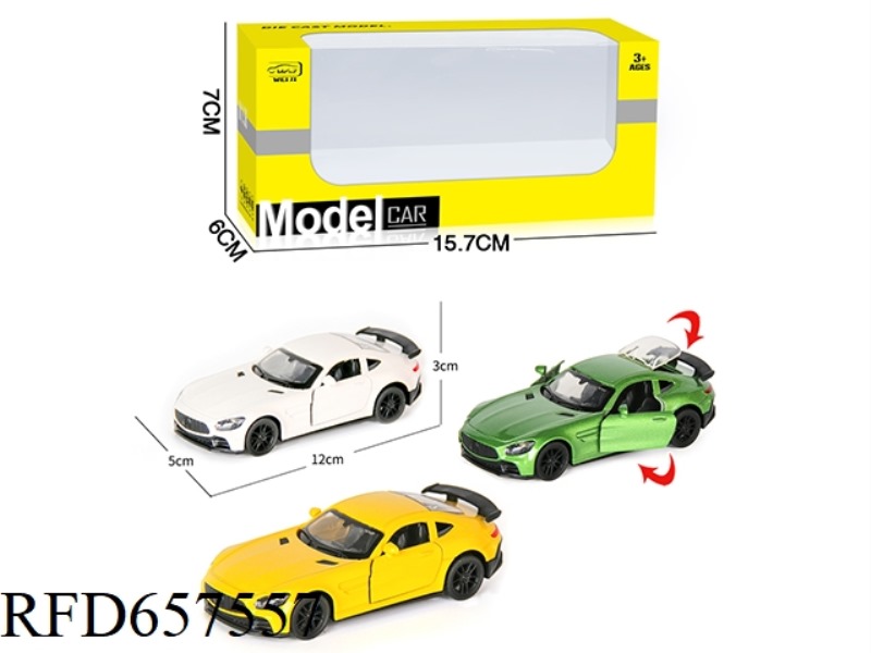 1/36 ALLOY MODEL 3 OPEN DOOR PULL-BACK SPORTS CAR