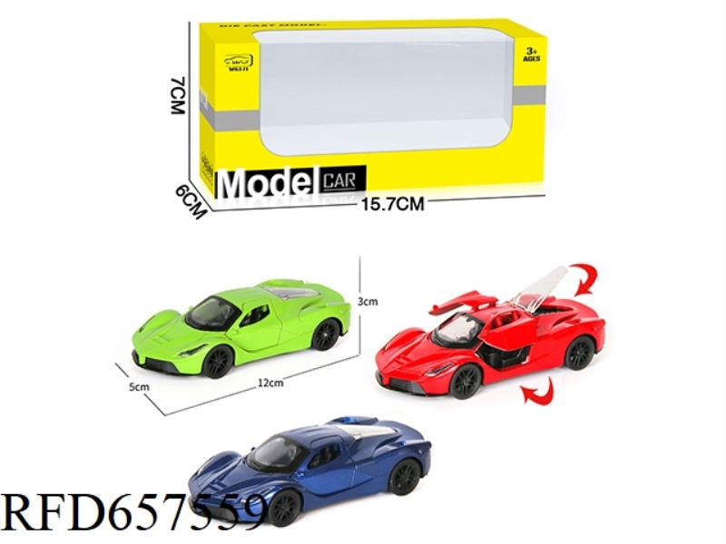 1/36 ALLOY MODEL 3 OPEN DOOR PULL-BACK SPORTS CAR
