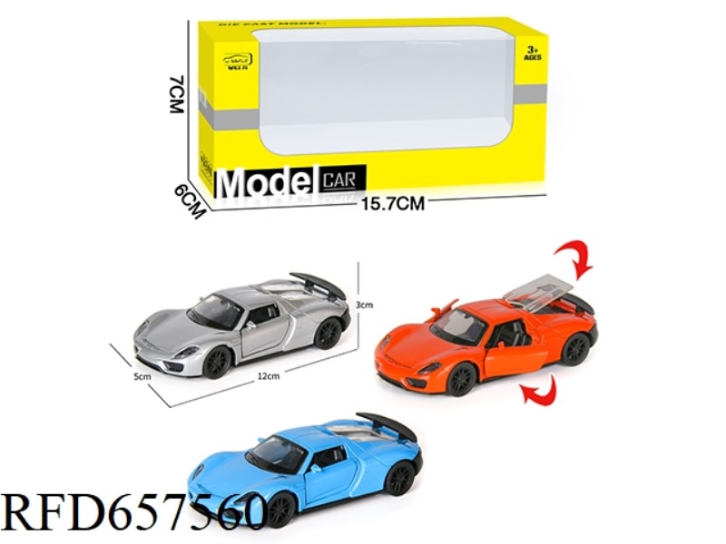 1/36 ALLOY MODEL 3 OPEN DOOR PULL-BACK SPORTS CAR