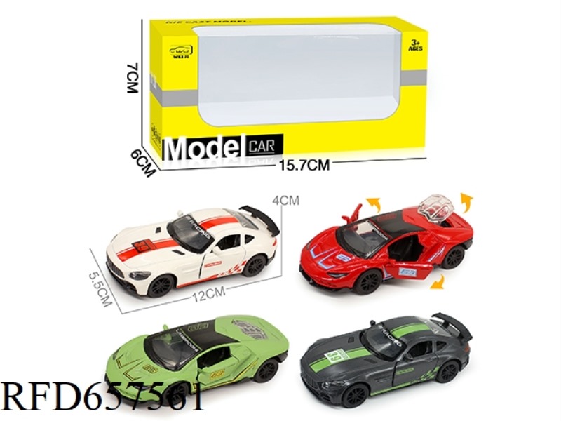 1/36 ALLOY MODEL 3 OPEN DOOR PULL-BACK SPORTS CAR