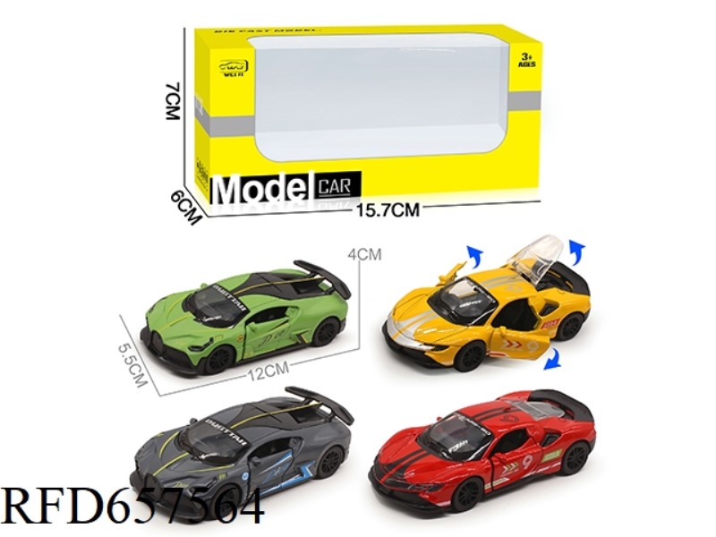 1/36 ALLOY MODEL 3 OPEN DOOR PULL-BACK SPORTS CAR