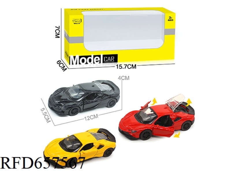 1/36 ALLOY MODEL 3 OPEN DOOR PULL-BACK SPORTS CAR