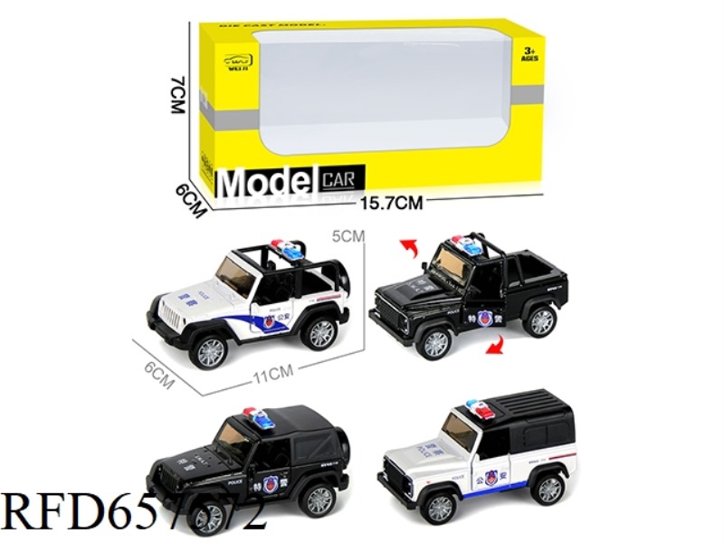 1/36 ALLOY MODEL OFF-ROAD OPEN DOOR PULL-BACK CAR POLICE CAR VERSION (CHINESE POLICE CAR)