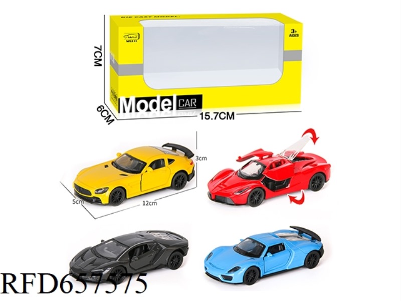 1/36 ALLOY MODEL 3 OPEN DOOR PULL-BACK SPORTS CAR (SOUND & LIGHT VERSION)