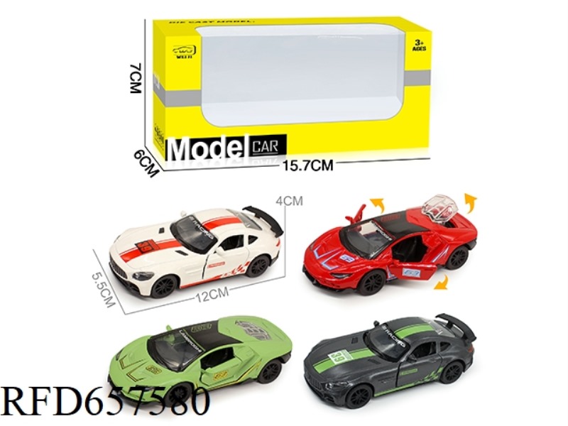 1/36 ALLOY MODEL 3 OPEN DOOR PULL-BACK SPORTS CAR (SOUND & LIGHT VERSION)