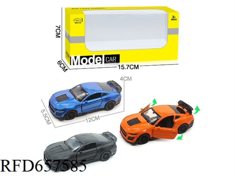1/36 ALLOY MODEL 3 OPEN DOOR PULL-BACK SPORTS CAR (SOUND & LIGHT VERSION)