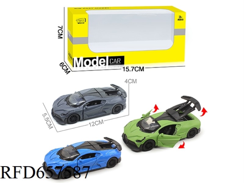 1/36 ALLOY MODEL 3 OPEN DOOR PULL-BACK SPORTS CAR (SOUND & LIGHT VERSION)