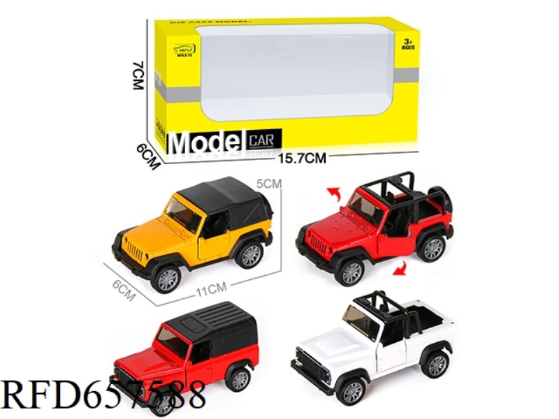 1/36 ALLOY MODEL OFF-ROAD OPEN DOOR PULL-BACK CAR (SOUND & LIGHT VERSION)