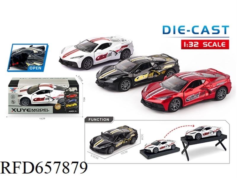 1:36 OPEN DOOR PULL-BACK ALLOY AMERICAN MUSCLE CAR CORVETTE C8 MODEL