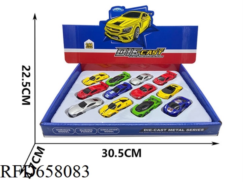 SLIDING ALLOY SIMULATION SPORTS CAR 12PCS