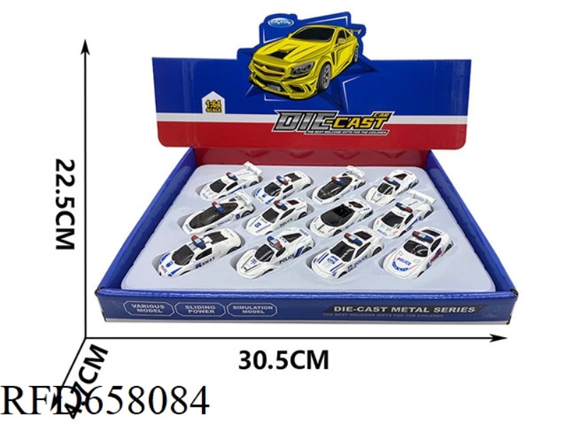 TAXI ALLOY POLICE CAR 12PCS