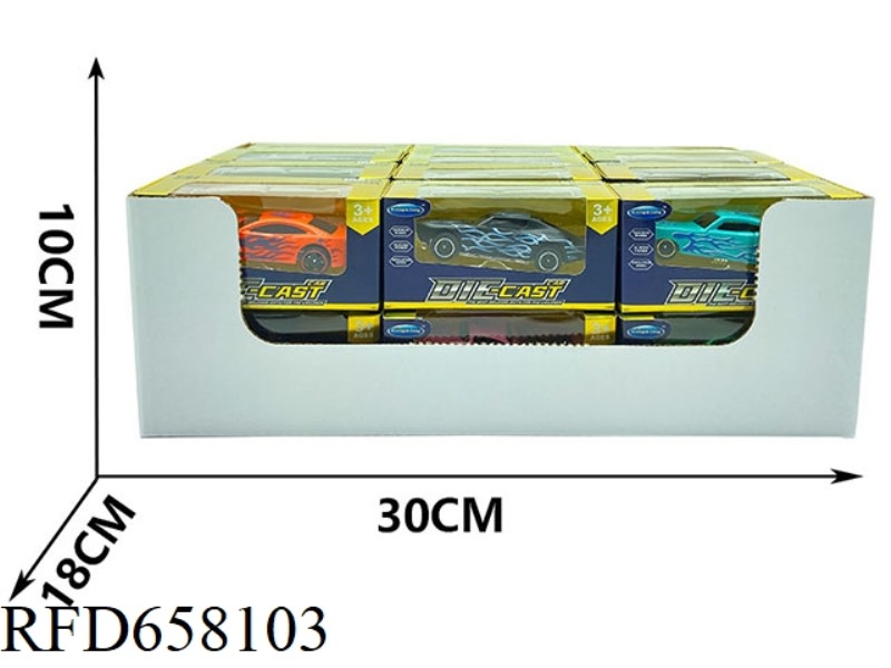 SLIDING ALLOY SIMULATION CAR 24PCS (FLASH SERIES ELECTROPLATED CAR BOTTOM)