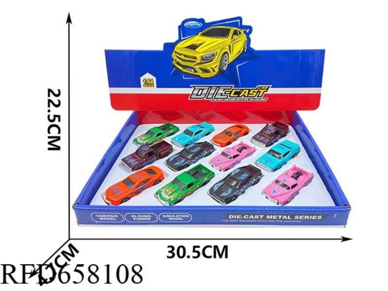 SLIDING ALLOY SPORTS CAR 12PCS (FLASH SERIES)