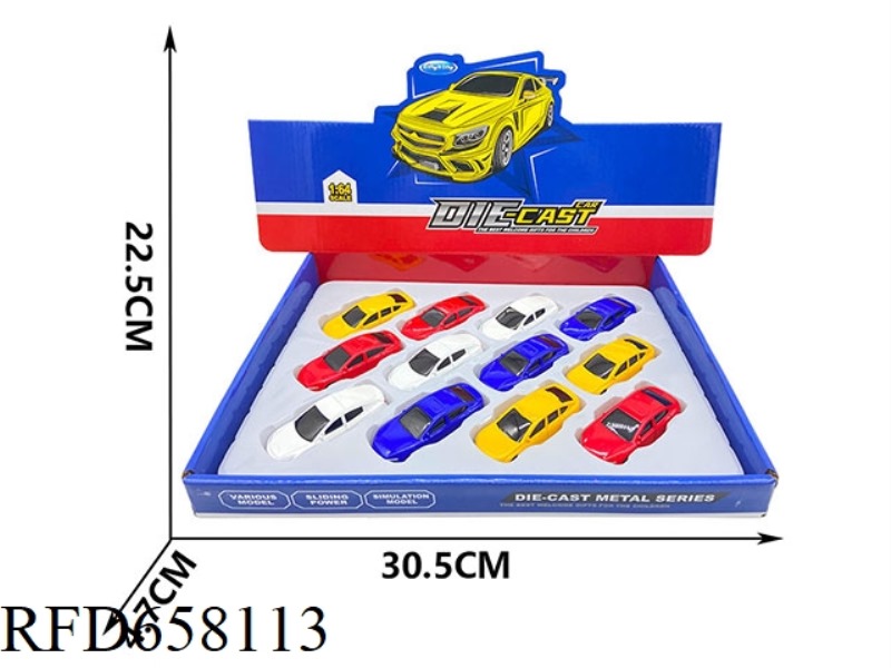 12PCS PULL-BACK ALLOY SIMULATION CAR