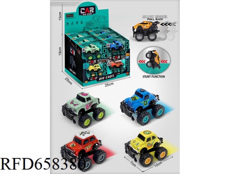 ALLOY CLASSIC CAR BIG WHEEL STUNT CAR 24PCS
