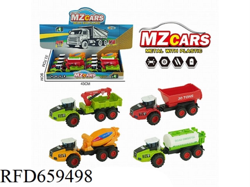 1:36 ALLOY INERTIA FARMER TRUCK 8PCS