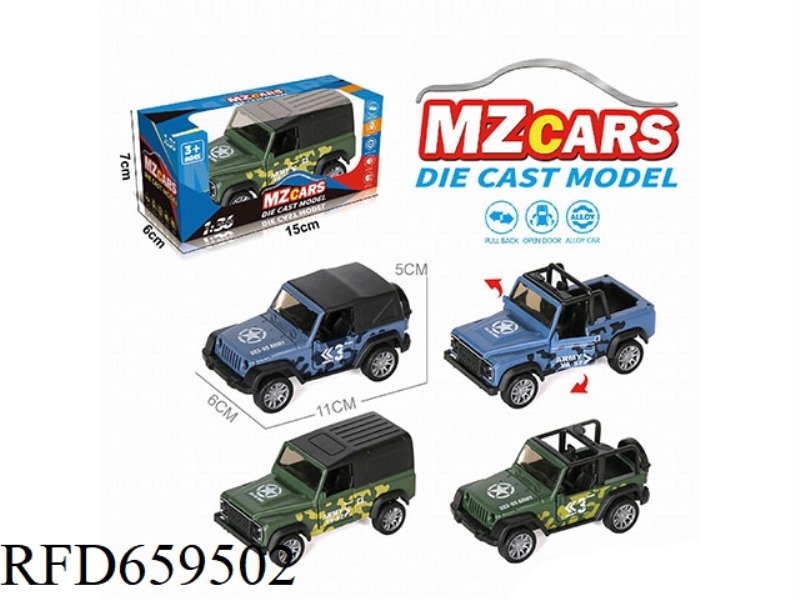1:36 ALLOY MODEL OFF-ROAD DOOR PULL-BACK CAR MILITARY VERSION