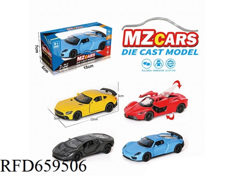 1:36 ALLOY MODEL 3 OPEN DOOR PULL-BACK SPORTS CAR