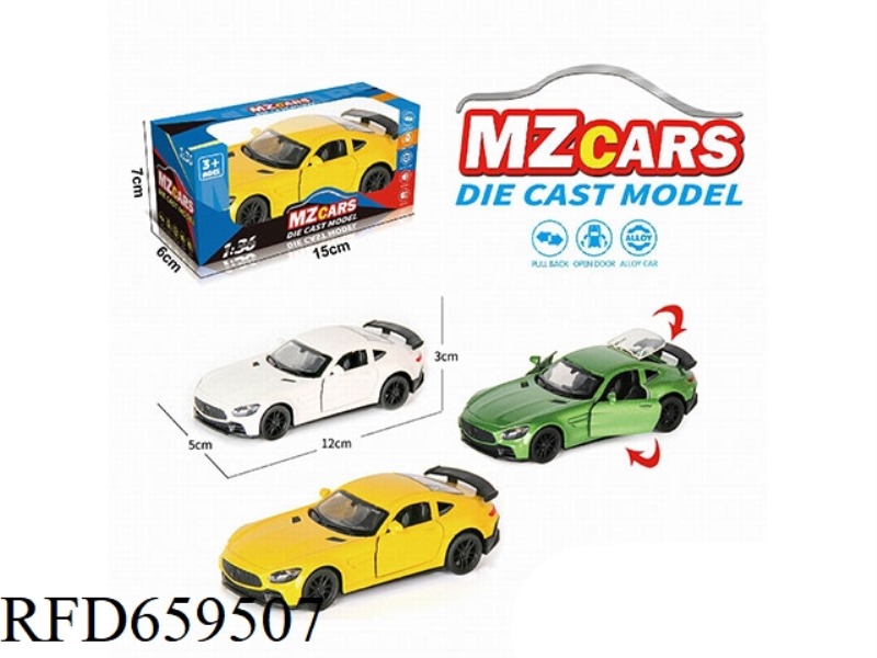 1:36 ALLOY MODEL 3 OPEN DOOR PULL-BACK SPORTS CAR