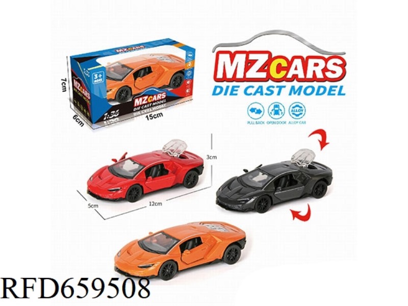 1:36 ALLOY MODEL 3 OPEN DOOR PULL-BACK SPORTS CAR