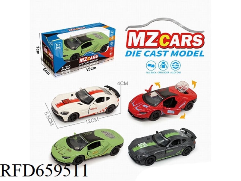 1:36 ALLOY MODEL 3 OPEN DOOR PULL-BACK SPORTS CAR