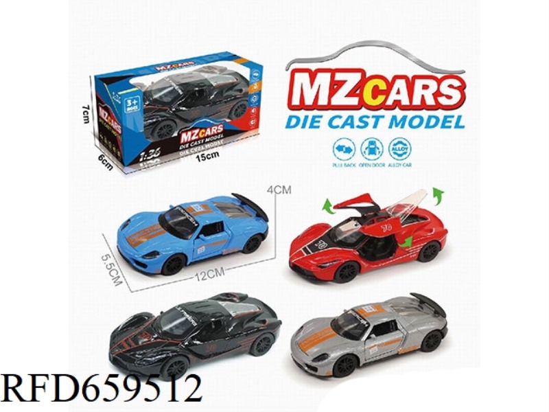 1:36 ALLOY MODEL 3 OPEN DOOR PULL-BACK SPORTS CAR