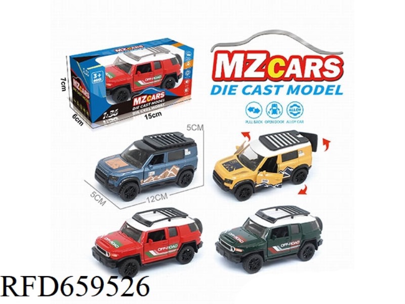 1:36 ALLOY MODEL 3 OPEN DOOR PULL-BACK SUV (TRANSFER PLATE)