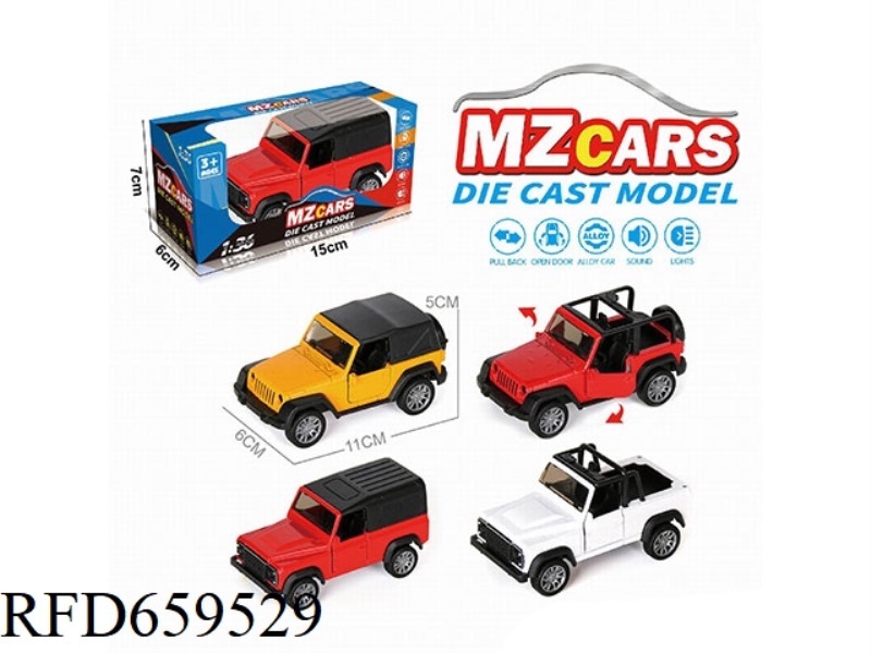 1:36 ALLOY MODEL OFF-ROAD DOOR PULL-BACK CAR (ACOUSTO-OPTIC VERSION)