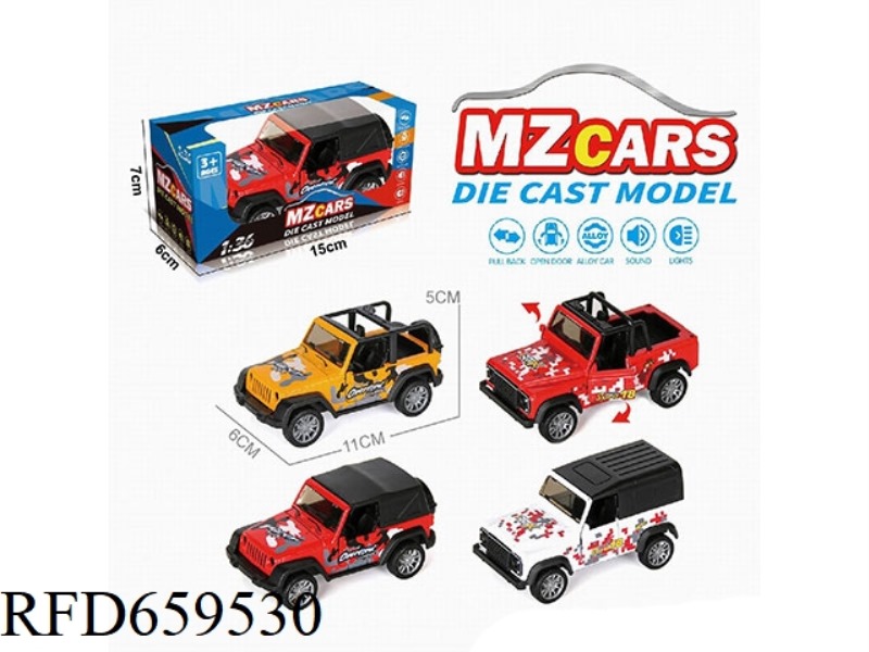 1:36 ALLOY MODEL OFF-ROAD DOOR PULL-BACK CAR PRINTING PLATE (SOUND AND LIGHT)