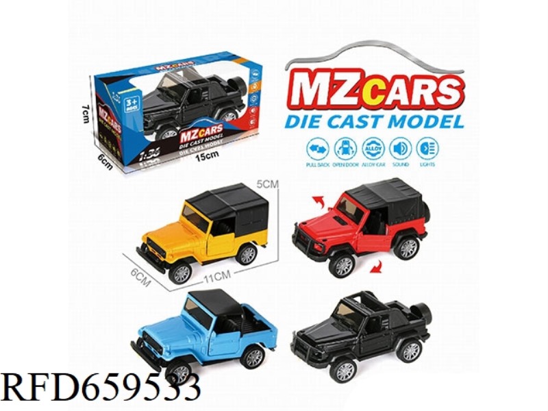 1:36 ALLOY MODEL OFF-ROAD DOOR PULL-BACK CAR (ACOUSTO-OPTIC VERSION)