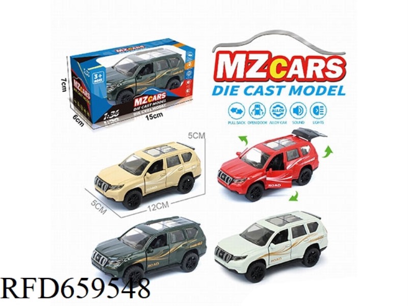 1:36 ALLOY MODEL 3 OPEN DOOR PULL-BACK OFF-ROAD VEHICLE (SOUND & LIGHT VERSION)