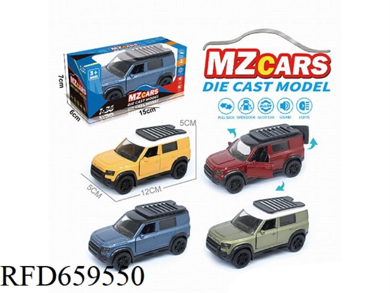 1:36 ALLOY MODEL 3 OPEN DOOR PULL-BACK OFF-ROAD VEHICLE (SOUND & LIGHT VERSION)
