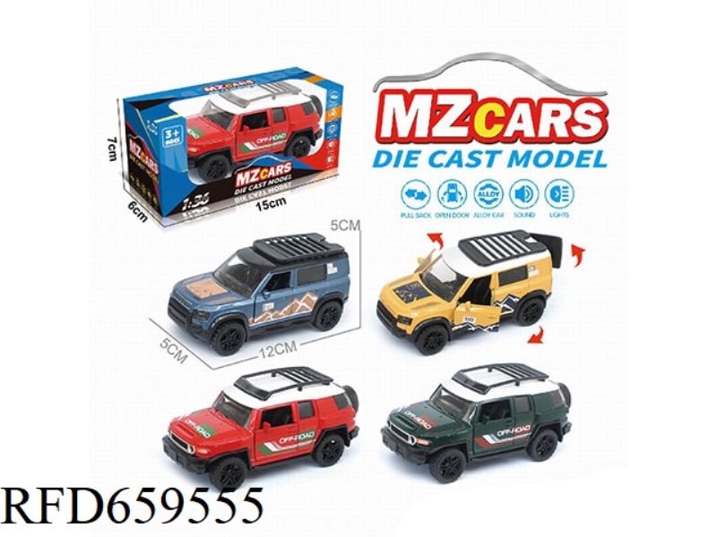1:36 ALLOY MODEL 3 OPEN DOOR PULL-BACK OFF-ROAD VEHICLE (TRANSFER PLATE) (SOUND AND LIGHT PLATE)