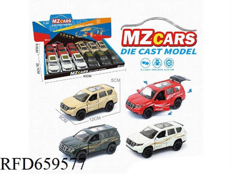 1:36 ALLOY MODEL 3 OPEN DOOR PULL-BACK SUV 12PCS