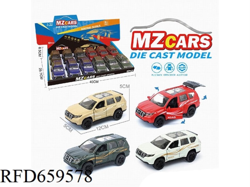 1:36 ALLOY MODEL 3 OPEN DOOR PULL-BACK SUV 12PCS