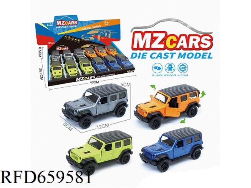 1:36 ALLOY MODEL 3 OPEN DOOR PULL-BACK SUV 12PCS