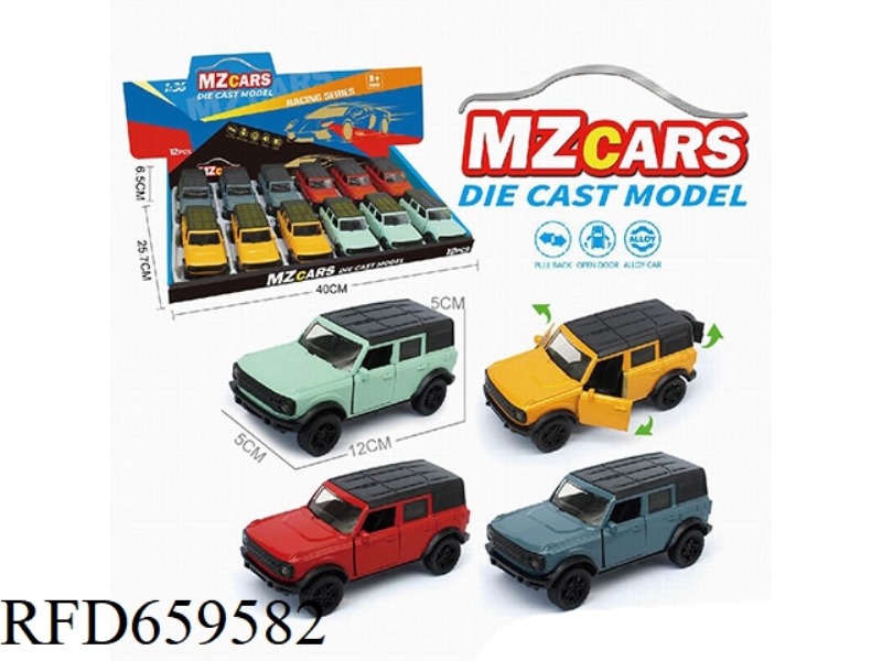 1:36 ALLOY MODEL 3 OPEN DOOR PULL-BACK SUV 12PCS