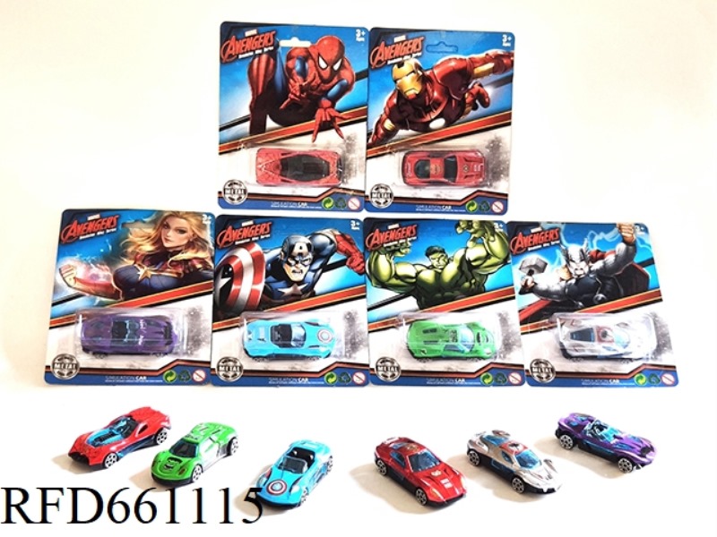 AVENGERS ALLOY CAR 1:64 SINGLE PACK MULTIPLE MIXED