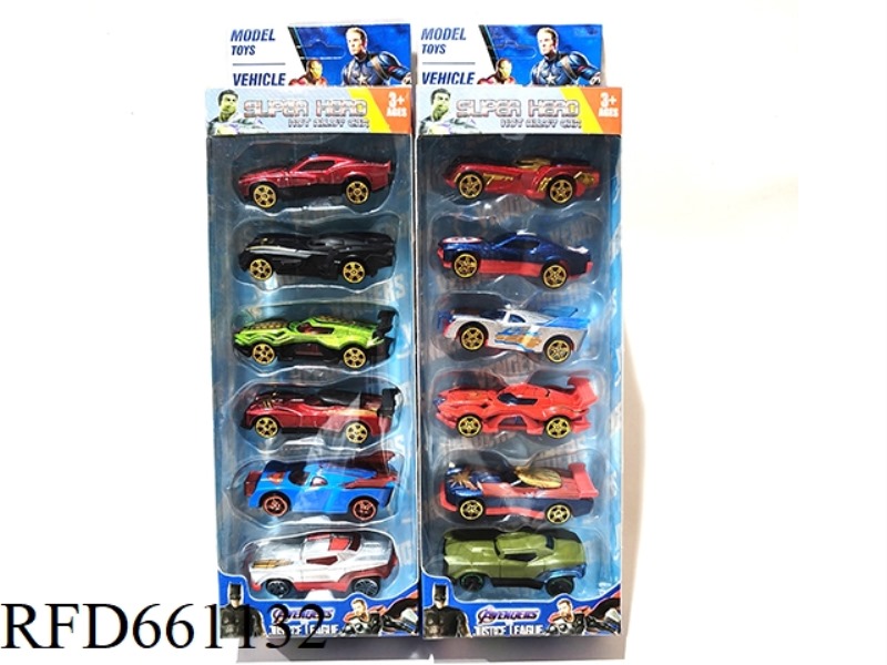 AVENGERS/JUSTICE LEAGUE ALLOY CAR 1:646 SET (2 MIXED)