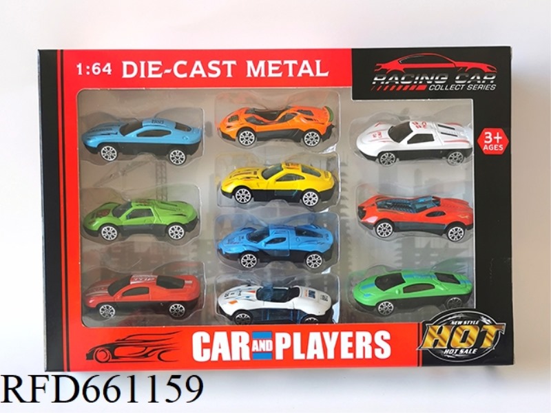 1:64 ALLOY CAR SLIDING SPORTS CAR 10 SETS