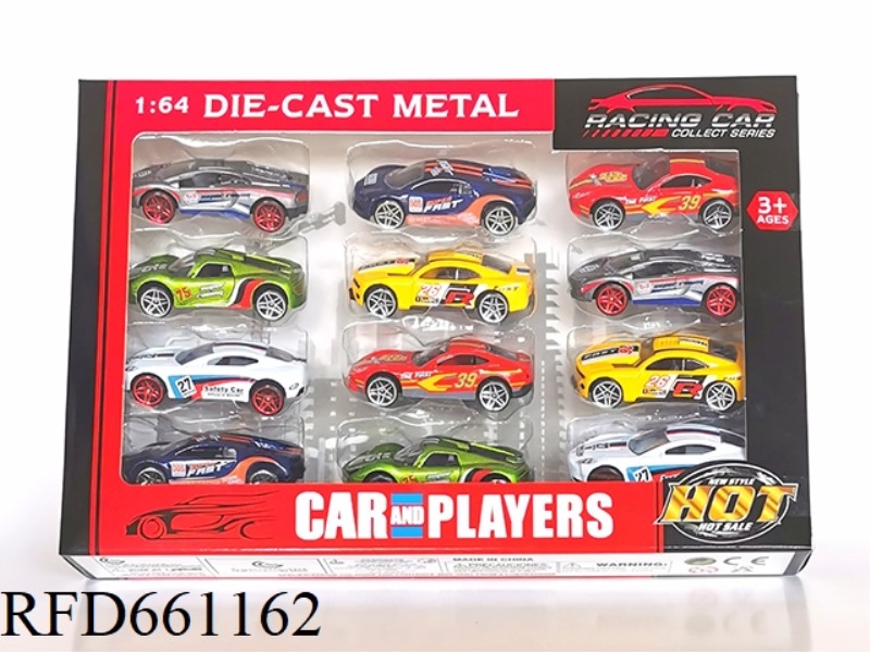 1:64 ALLOY SLIDING SPORTS CAR 12 SETS