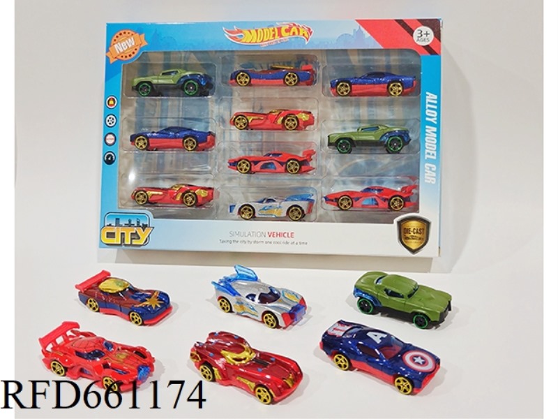 AVENGERS 1:64 ALLOY CAR 10 SETS OF 6 MODELS MIXED