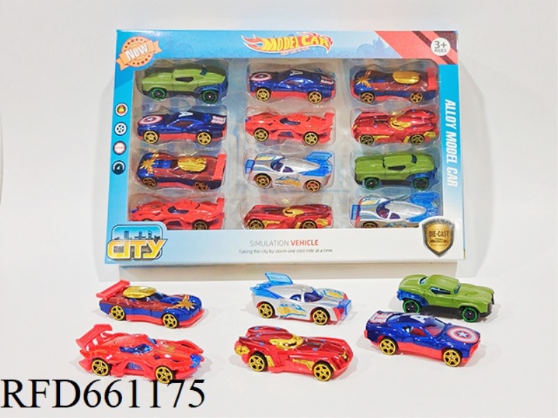 AVENGERS 1:64 ALLOY CAR 12 SETS OF 6 MODELS MIXED