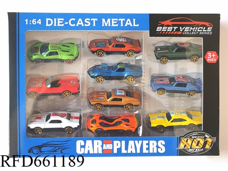 1:64 ALLOY RACING CAR WITH MUSCLE CAR 10 SETS OF CAR MODELS MIXED