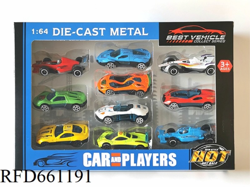 1:64 ALLOY RACING CAR WITH F1 10 CAR MODELS MIXED