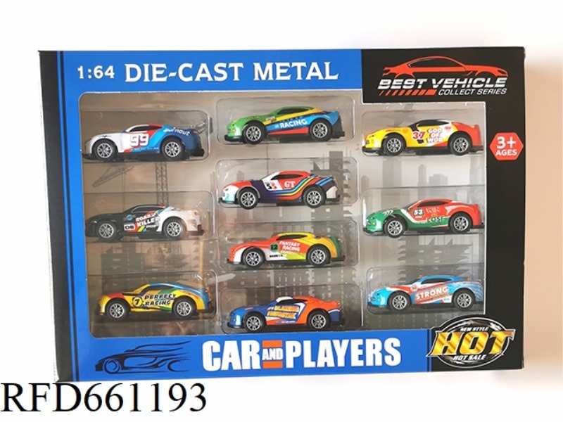 1:64 JAI IRON RACE CAR 10 SETS OF CAR MODELS MIXED