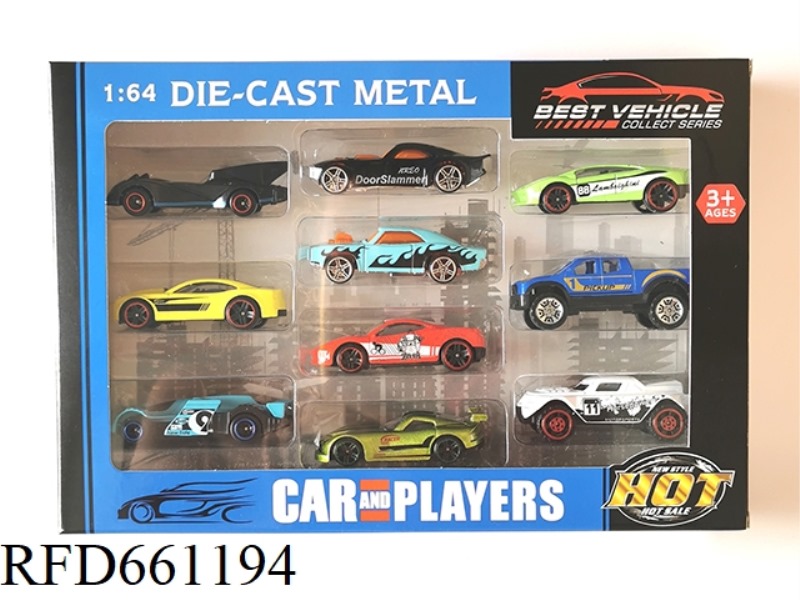 1:64 ALLOY CAR SET GLIDE FUNCTION 10 ONLY INSTALLED 2 MIXED