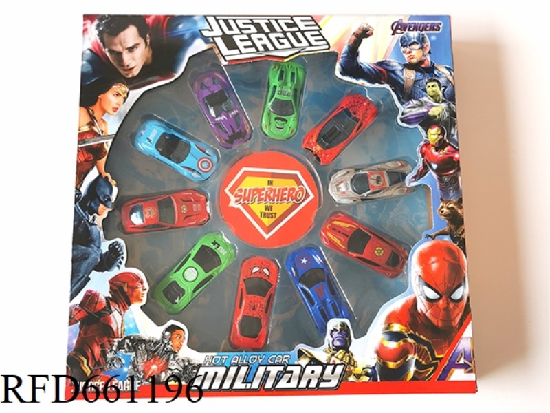 AVENGERS 1:64 ALLOY CAR 10 SET GLIDE FUNCTION