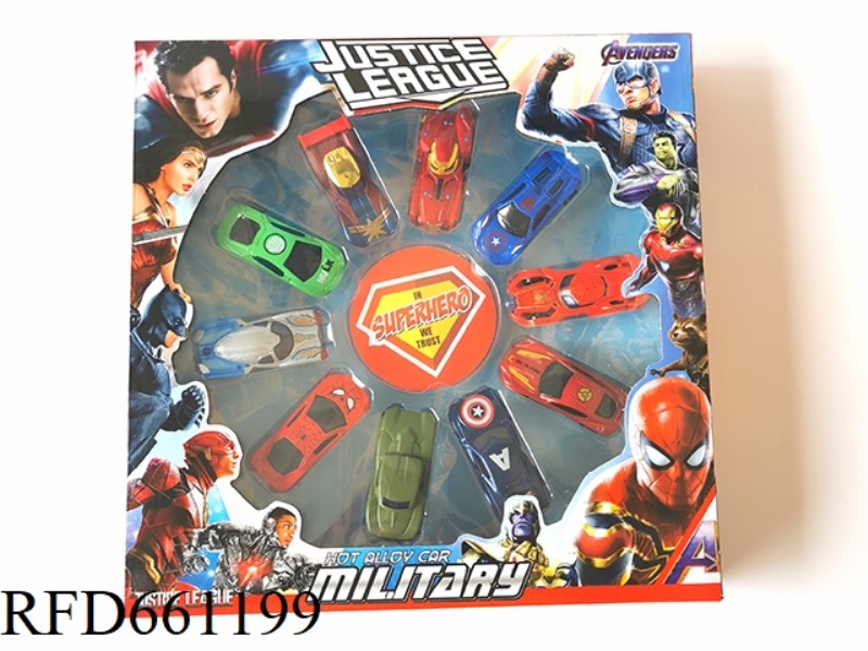 AVENGERS 1:64 ALLOY CAR 10 SET GLIDE FUNCTION