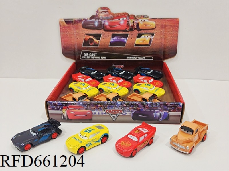 CARS 1:60 BOILBACK ALLOY CAR 12PCS 4 MODELS MIXED